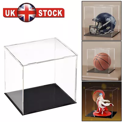 20-40cm Clear Display Case Acrylic Plastic Base Perspex Box Dustproof Protect UK • £8.59