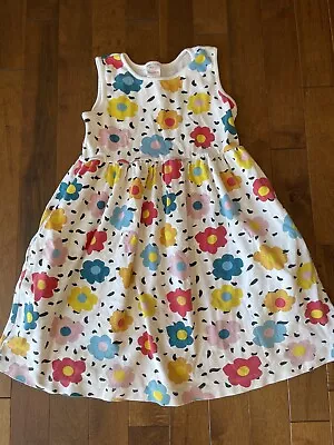 Hanna Andersson Girls Short Sleeve Tank Floral Cotton Sun Dress 140 Size 10 • $12.99