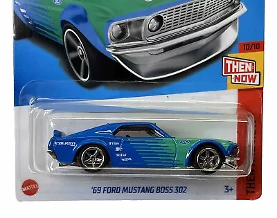 Hot Wheels '69 Ford Mustang Boss 302 (blue/green) SUPER CUSTOM W/ Real Riders • $17.99