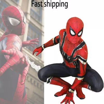 Spiderman Cosplay Costume Kids Superhero Lycra Morph Book Week Party Jumpsuit • $23.31