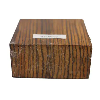 Zebrawood Bowl/Platter Turning Wood Blank Square Carving Wood Block Lathe • $19.18