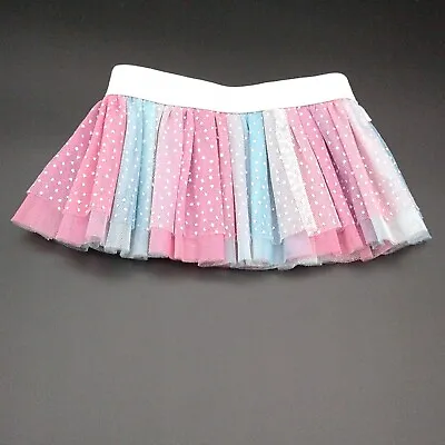 BAB Build-a-Bear Blue Pink Purple Ruffled Tulle Tutu Polka Dot Skirt Clothing • $8.99