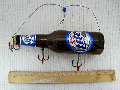 Miller Lite Beer Mike Kiefert Novelure Novelty Fishing Lure Folk Art Display • $44.99