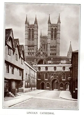 LINCOLN Cathedral Church Original Antique Print C1899 • £7.90