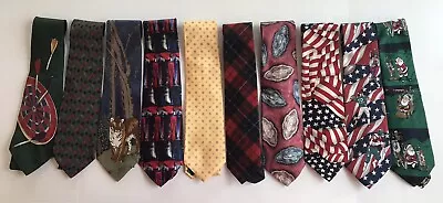 Lot Of 11 Men’s Dress Ties Silk Wool Polyester Cotton Various Designers • $22.05