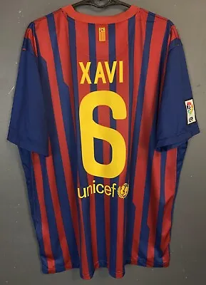 Xavi #6 Mens Fc Barcelona 2011/2012 Soccer Football Shirt Jersey Maillot Size Xl • $107.99