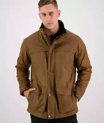 Evans Flat Oilskin Jacket - Tan • £187.86