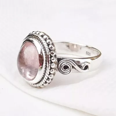 Natural Morganite Ring 925 Sterling Silver Pink Morganite Gemstone Ring-R270 • $15.60