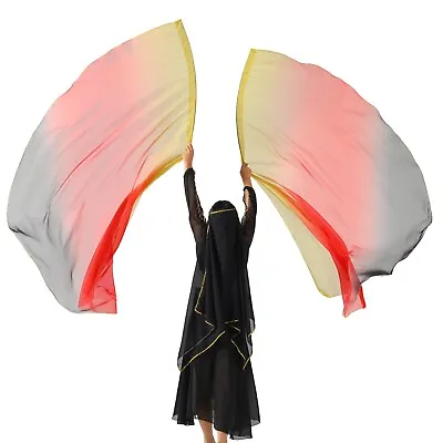 1 Pair Chiffon Dance Veils Worship Flag Praise Flag Stage Dance Scarf With Stick • $21.60