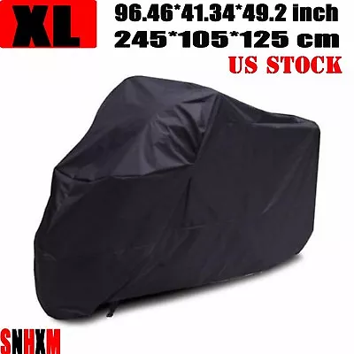 XL Motorcycle Cover Scooter Moped All Weather Dust UV Protection Universal Black • $24.93