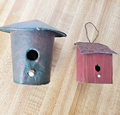 2 Plain Mini Birdhouse Hanging Christmas Ornaments • $7.99