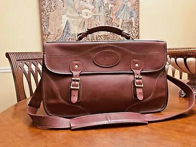  J W HULME Original Heavy Leather Briefcase / Messenger Bag - AMERICAN Made • $399