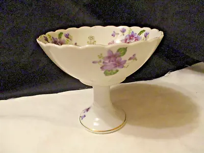 Lefton Violets Pedestal Compote Bowl • $12.99