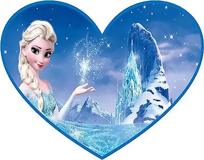 Frozen Elsa Heart Shaped Printed Iron On/sew On Fabric Patch/applique   • £4