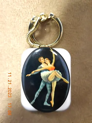 Vintage Sankyo Music Box Keychain Ballet Dancers 2  Shall We Dance  (see Video) • $20