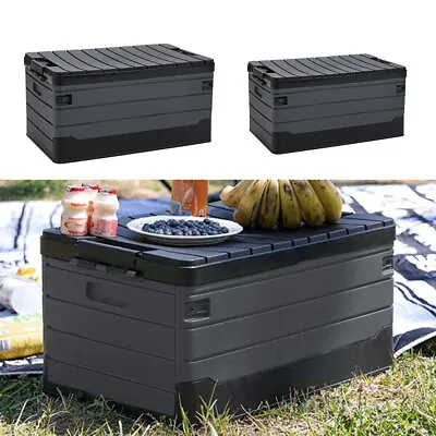 Outdoor Folding Camping Storage Box Collapsible Picnic Table With Storage Bin UK • £17.95