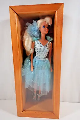 Mattel 1991 My First Barbie 3839 Blue Glittery Ballerina In Wooden Box • $14