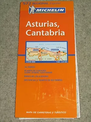 Northern Spain: Michelin Regional Map 572 Asturias & Cantabria; 1:250000; 2006 • £2.39