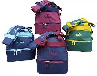 ACCLAIM Staple Mini Double Decker Two Tier Bowling Bowls Bag & 4 Bowls Carrier • $80.92