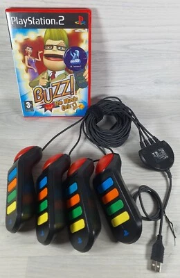 £12.99 • Buy Wired Buzz Buzzers  Bundle PS2 PlayStation 2 PAL + Music / Hollywood Quiz
