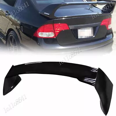 Fits 06-11 Honda Civic 2DR Coupe Glossy Black Mugen Style RR Trunk Wing Spoiler • $77.17