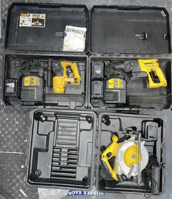 £120 • Buy Dewalt 24v SDS Hammer Drill & Circular Saw Cordless Power Tools With Issues
