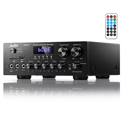 🔊 Moukey Audio Power Amplifier Bluetooth Home Stereo Receiver 400W 2 Channel • $58.50