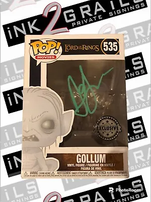 Andy Serkis Autograph Signed Gollum Funko Pop Lord Of The Ring ACOA Smeagol • £89.99