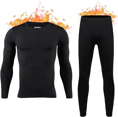 Men Long Johns Thermal Underwear For Winter Ski Warm Fleece Lined Base Layer Set • $19.99
