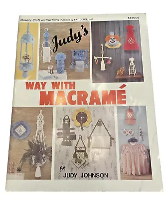 Book Macrame Pattern Judy's Way With Booklet Leaflet 64 Patterns 1979 Vintage • $13.36