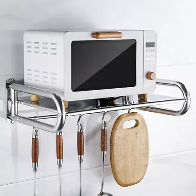 Oven Wall Mounted Holder Shelf Frame Aluminium Stand Wall Storage Rack • £28.99