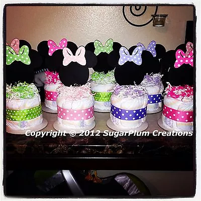 Minnie Mouse Diaper Cake Minis - Baby Shower Birthday Centerpieces Decorations  • $8.50