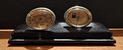 £9.99 • Buy Boxed Men's Humorous Cuff Links - Motor Car Or Motor Bike Speedo & Fuel Gauge