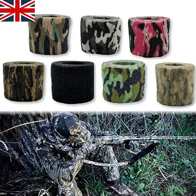 Army Hunting Camouflage Camo Tape Wrap Hunting Gun Sniper Self Adhesive UK • £3.41