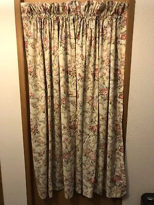 Vintage Martha Stewart Curtains Drapes Multicolored Floral Ribbons 1988 USA • $32.95