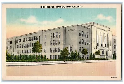 1917 View OF High School Building Malden Massachusetts MA Vintage Postcard • $14.98