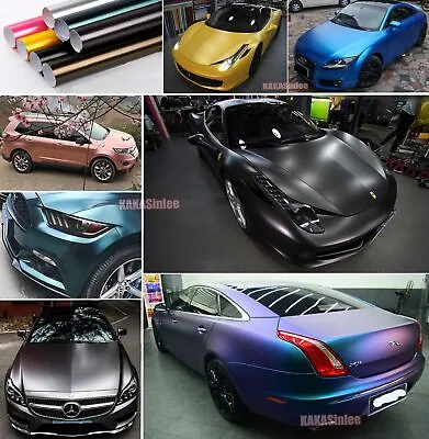 Flexible Car Pearl Metal Satin Matte Metallic Chrome Vinyl Wrap Sticker Decal US • $71.99