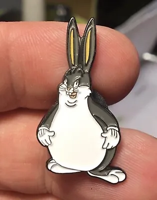 Big Chungus Enamel Pin Bugs Bunny Internet Meme Retro Lapel Hat Bag Satire Fat • $6.99