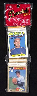 1989 Megacards Cello Pack Factory Sealed 100 Different Baseball Cards Topps Etc. • $0.99