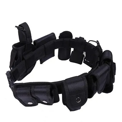 £29.63 • Buy Police Guard Tactical Belt Buckles Black 9 Pouches Utility Security System