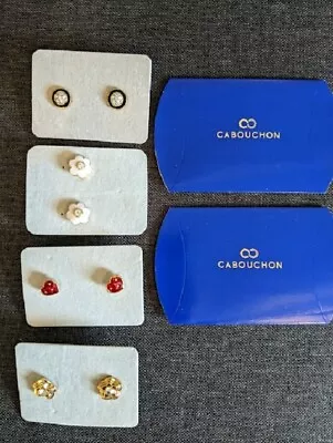 Cabouchon Earrings Pierced Ears X 4 Pairs • £14