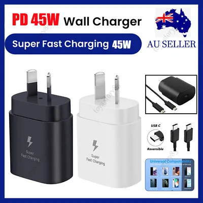 $5.99 • Buy 45W Super Fast Wall Charger W/Type-C Cable For Samsung Galaxy S21 22 S23 Ultra