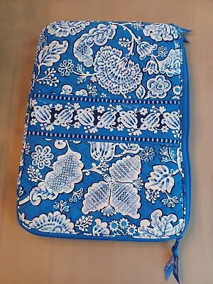 Vera Bradley Portfolio Laptop Case Bag Sleeve Floral Blue Quilted Woven Pocket  • $12.99