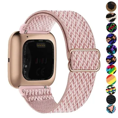 $11.99 • Buy For Fitbit Versa 1/2/Lite Nylon Strap Fabric Elastic Band Stretchable Watchband