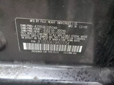 Trunk/Hatch/Tailgate Sedan Without Spoiler Fits 08-10 IMPREZA 8886324 • $416