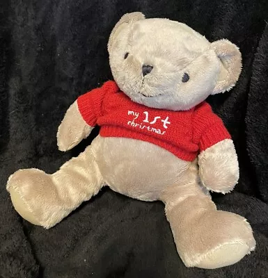 Mothercare My 1st Christmas Teddy Bear Soft Toy Red Jumper • £12.50