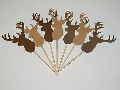 24 Shades Of Deer Cupcake Toppers Woodland Baby Shower Birthday Decorations  • $10.99