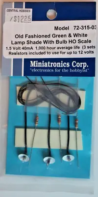 HO Scale Miniatronics Corp Old Fashioned Lamp Shades New Set Of 3 With Resistors • $10.30