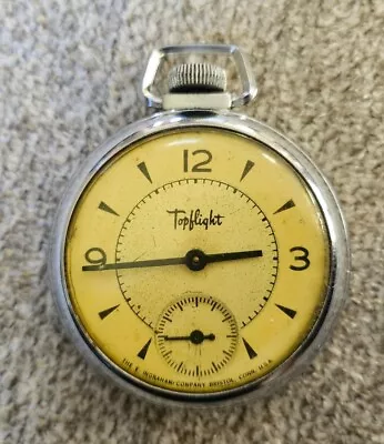 Vintage Topflight Ingraham Mechanical Pocket Watch USED Working • $5