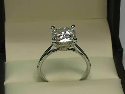 Round Lab Created Diamond Engagement Ring For Women 14k White Gold Plated 2.50Ct • $220.27